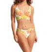 Seafolly Palm Springs Longline Triangle Bikini Top In Limelight In Green