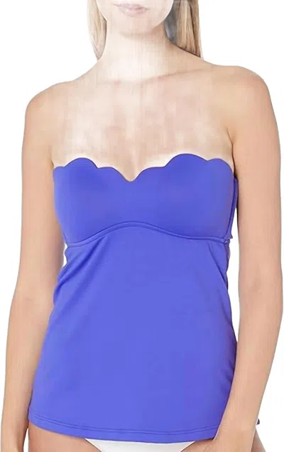 Seafolly Petal Edge Tankini Top In Reflex Blue In Multi