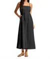 Seafolly Piped Organic Cotton Cover-up Dress In Black