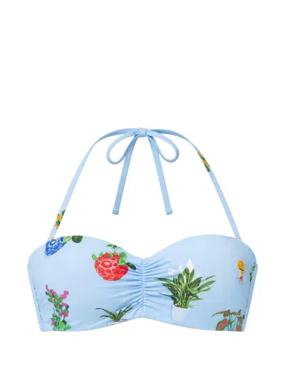 Seafolly Playa Bonita Bustier Bandeau In Purple