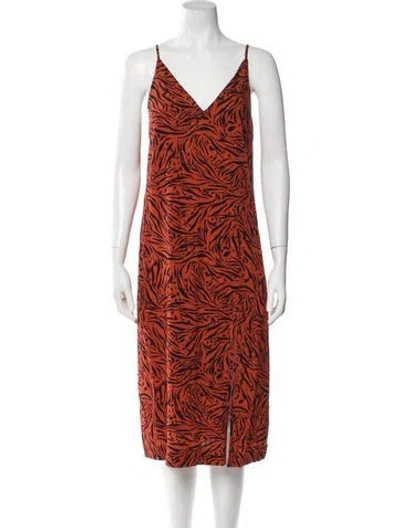 Pre-owned Seafolly Printed Midi Length Dress In Brown