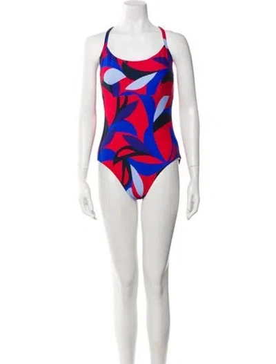 Pre-owned Seafolly Printed One-piece In Red