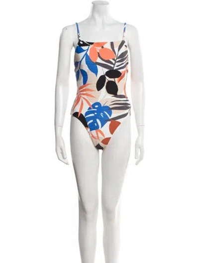 Pre-owned Seafolly Printed One-piece In White