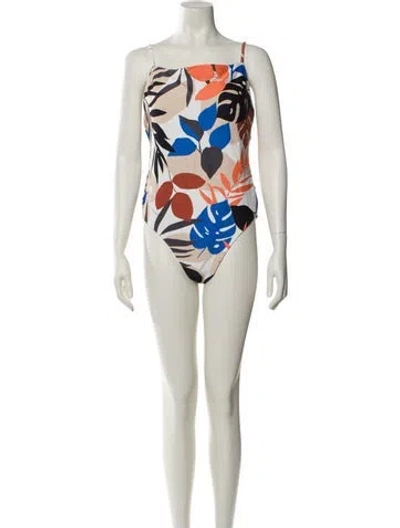 Pre-owned Seafolly Printed One-piece In White