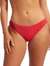 Seafolly Inka Rib Hipster Bikini Bottom In Spice In Multi