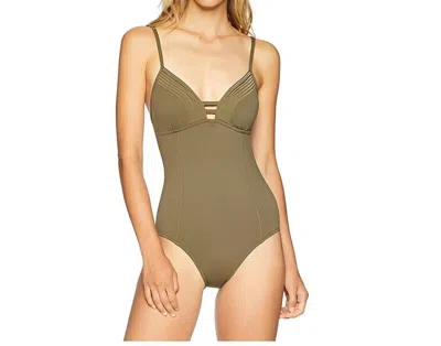 Seafolly Quilted Maillot One Piece In Dark Olive In Green
