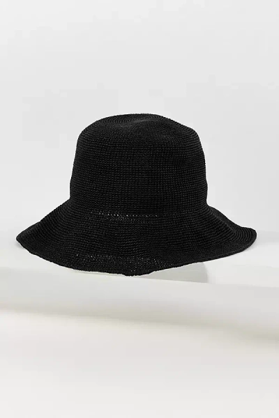 Seafolly Raffia Bucket Hat In Black