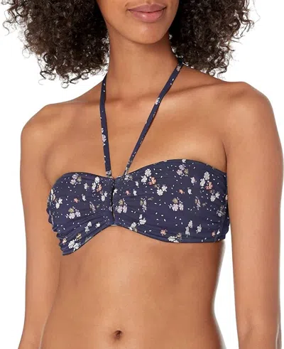 Seafolly Remix Dd U Tube Bandeau Top In Indigo In Multi