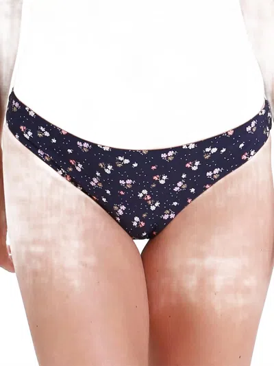 Seafolly Remix Ruched Side Retro Bikini Bottom In Indigo In Blue