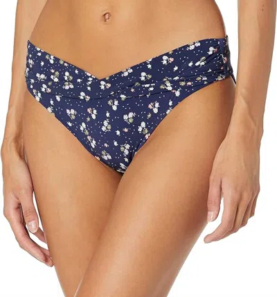 Seafolly Remix Twist Band Hipster In Indigo Ditsy In Multi