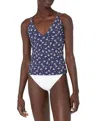 Seafolly Remix V Neck Tankini In Indigo In Multi