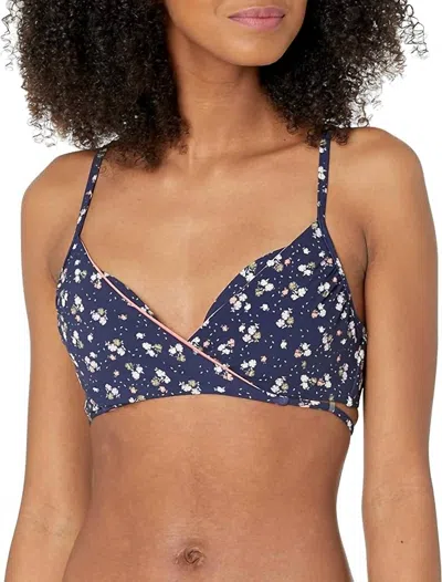 Seafolly Remix Wrap Front Booster Top In Indigo In Animal Print