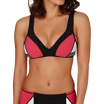 Seafolly Resist Me Sweetheart Tank In Black In Pink