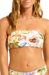 Seafolly Reversible Tube Bikini Top In Green