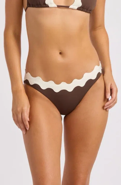 Seafolly Rickrack Hipster Bikini Bottoms In Brown