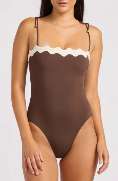 Seafolly Rickrack One-piece Swimsuit In Brown