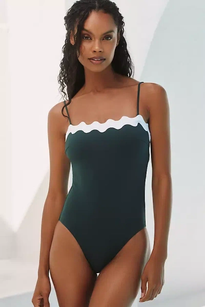 Seafolly Ricrac One-piece Swimsuit In Green