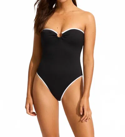 Seafolly Ring Front Bandeau One Piece In Black