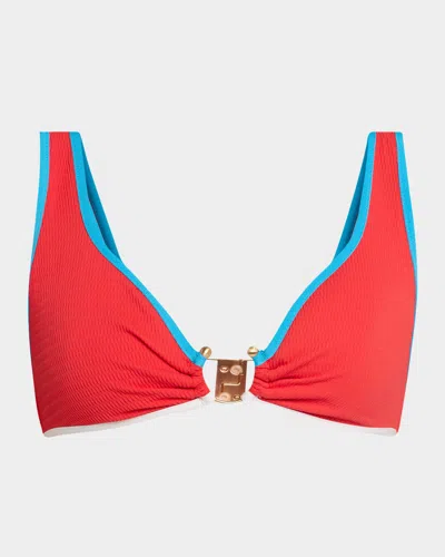 Seafolly Ring Tank Bikini Top In Flame