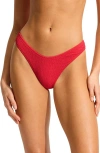 Seafolly Inka Rib Hipster Bikini Bottom In Spice In Chilli Red