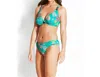Seafolly Ruched Side Retro Bikini Bottom In Water Garden Evergreen