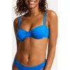 Seafolly Ruched Underwire Bikini Top In Azure