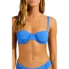 Seafolly Ruched Underwire Bikini Top In Blue