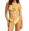 Seafolly Ruched Underwire High Cut Ruffle Bikini In Aloe Gel In Multi