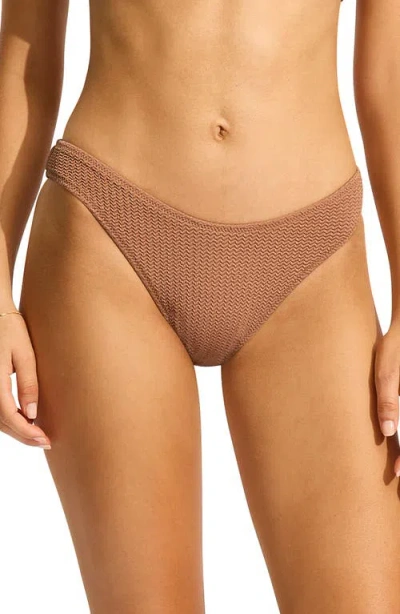 Seafolly Sea Dive Bikini Bottoms In Bronze