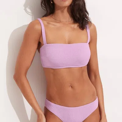 Seafolly Sea Dive Hipster Pant Adjustable Bottom In Lilac In Blue