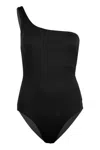 Seafolly Sea Dive One Shoulder One Piece Black In Black