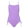 Seafolly Sea Dive Scoop Neck Drawstring Side One Piece Wild Rose In Purple