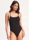 Seafolly Sea Dive Scoop Neck One-piece Swimsuit In Black