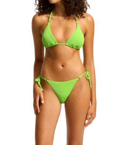 Seafolly Sea Dive Slide Tri Bikini Top In Jasmine Green In Multi