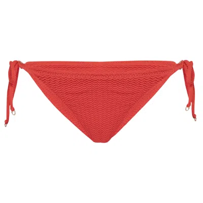 Seafolly Sea Dive Tie Side Rio Pant Fiesta Coral In Red