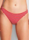 SEAFOLLY SEASIDE STRIPE BASIC HIPSTER BIKINI IN RED