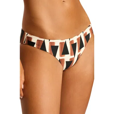 Seafolly Secret Garden Reversible Hipster Bikini Bottoms In Black