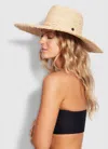 Seafolly Shady Lady Raffia Fringe Tie Hat Natural