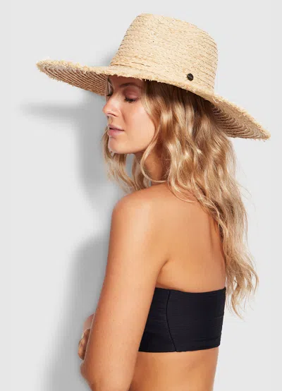 Seafolly Shady Lady Raffia Fringe Tie Hat Natural