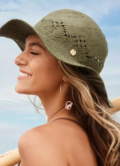 Seafolly Shady Lady Sails Panama Hat Olive