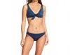 Seafolly Shine On Tie Front Bikini Top In Blueprint In Blue