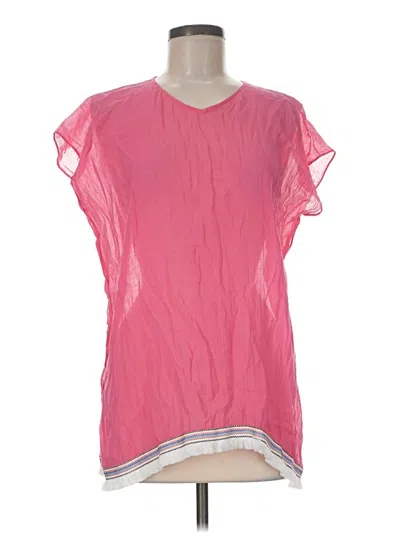 Pre-owned Seafolly Short Sleeve Blouse In Pink