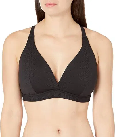 Seafolly Signature Dd Longline Tri Swim Bikini Top In Black