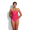 Seafolly Skin Deep Dd Bandeau One Piece Manred In Multi