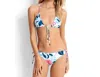 Seafolly Slide Triangle Bikini Top In Tropical Vacay White In Blue