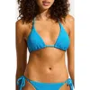 Seafolly Slider Triangle Bikini Top In Turquoise