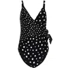 Seafolly Soft Spot Wrap Front Maillot Black In Black