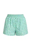 Seafolly Sorrento Elasticated Patterned Shorts In Blue