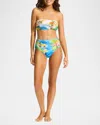 Seafolly South Pacific High-waist Bikini Bottoms In Turquoise