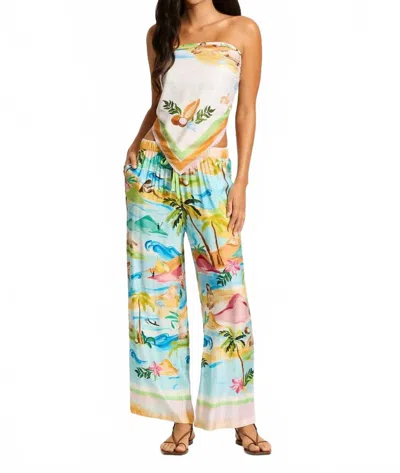 Seafolly South Pacific Pant In Turquoise In Multi